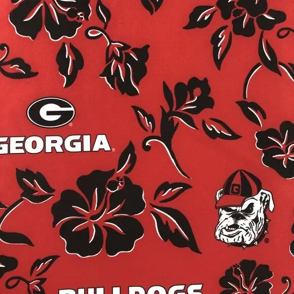 Reyn Spooner UGA Georgia Bulldog Performance Polo Medium Aloha Print Red NWT - Picture 4 of 10